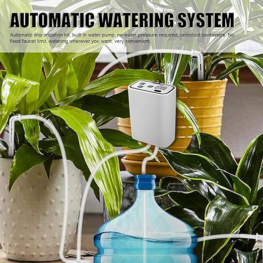 Automatic Watering System Low Noise Digital Programmable Irrigation System for Garden Built in Water Pump Automatic Drip Irrigation Kit for 6 Potted Plants