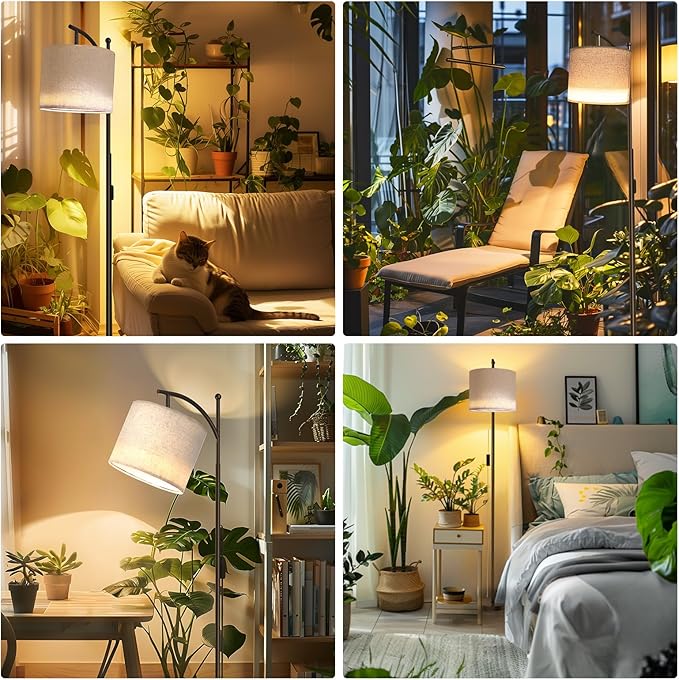 Bstrip 70.8″ Tall Grow Lights for Indoor Plants 3000K Full Spectrum Plant Light with Stand Auto On/Off Timer &amp Adjustable Angle 25W Non-Dimmable LED Lamp for Plant Growth