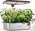 owltron Smart Hydroponics Growing System Kit15 Pods Indoor Herb Garden with 36W LED Grow Light &amp APP Control Planting Height Up to 30 Quiet Water Pump Stainless Steel - Ideal Gift for All Age