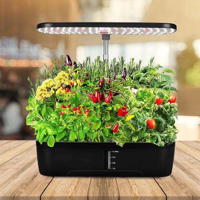 Indoor Garden Kit with Hydroponics Supplies 12-Pocket Plant Growing Machine Easy to Use for Home Gardening