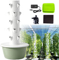 Large hydroponic Tower Auto Water Circulation 5Tier 20Cells 30L Tank Hydroponics Tower Indoor Growing for VegetableFruitStrawberry Green-OutdoorVersion