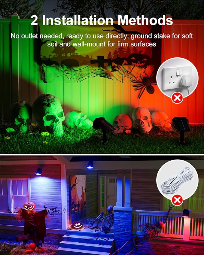 6 Packs Bright Solar Spotlight and 8 Pack Solar Powered Fence Lights