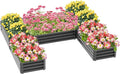 Outsunny 8 x 8' Raised Garden Bed Set Large Steel Flower Planters for Outdoor Plants Easy Assembly for Vegetables Herbs Gray