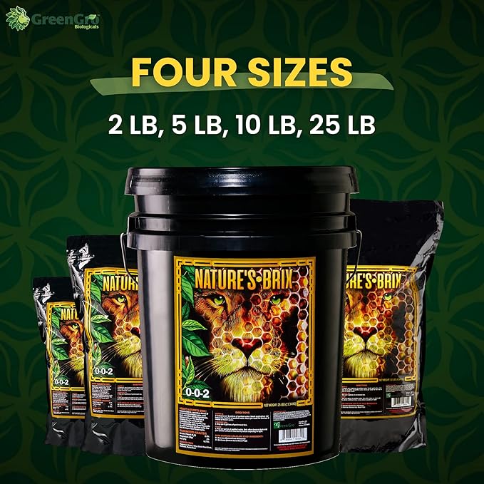 GreenGro Nature’s Brix 0-0-2 Premium Plant Microbe Food for All Gardening Methods Increases Brix Levels and Resin Production (5 lb)