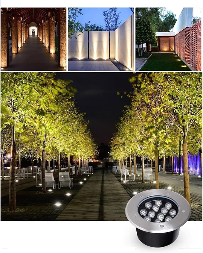 LED Underground Light Outdoor Ground Light IP66 Waterproof AC85-265V Buried Lights for Pathway Patio Walkway Deck Stairs Garden Spotlight
