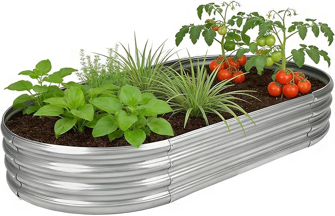 Raised Garden Bed Galvanized Planter Box Outdoor 1 Pack