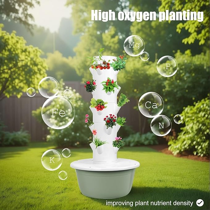 Hydroponic TowerGrowing SystemVertical Garden PlanterIndoor Smart Garden Kitwith Movable Water Tankfor Gardening Lover (7)