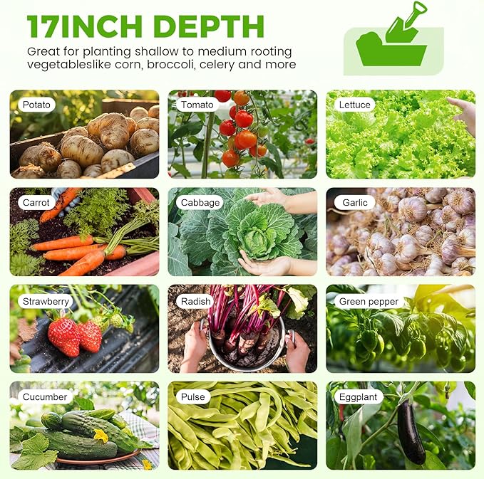 Land Guard 18“ Tall 4×2ft Galvanized Raised Garden Bed Kit Galvanized Planter Garden Boxes Outdoor Oval Large Metal Raised Garden Bed for Vegetables……… (Pearl White 4×2×1.5ft)