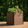 Raised Garden Bed with Wheels 25 Large Enclosed Garden Bed for Patio Outdoor Planter Box for Deck Composite Raised Planter for Vegetables Wood Look