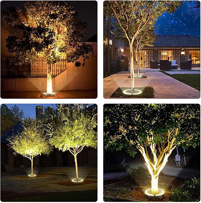 Solar Light Up Palm Tree OutdoorWarm Light Super Bright 32 LED 5 V 12000mAh Landscape Spotlights for Big Tree&ampPalm Tree Lighting Christmas FloodLights Home Garden Christmas Party Outdoor
