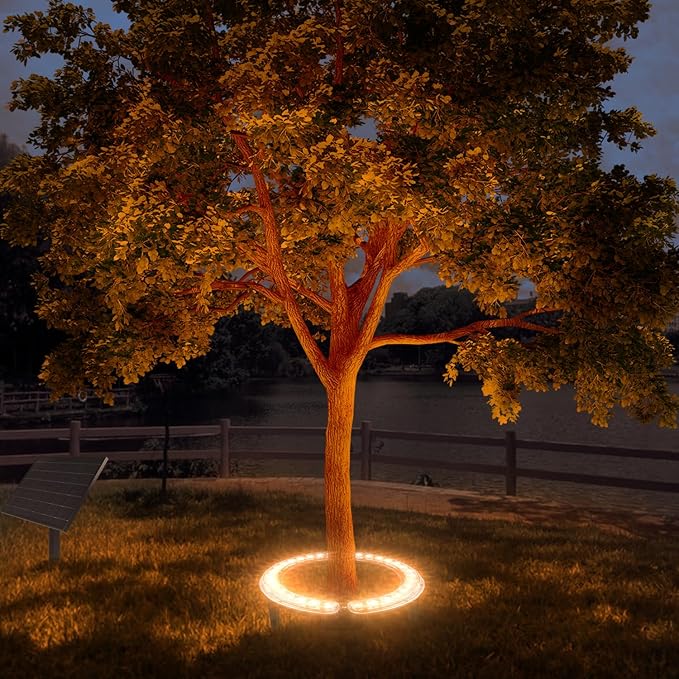 Solar Light Up Palm Tree OutdoorWarm Light Super Bright 32 LED 5 V 12000mAh Landscape Spotlights for Big Tree&ampPalm Tree Lighting Christmas FloodLights Home Garden Christmas Party Outdoor