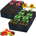 2 Pack Fabric Raised Garden Beds128 Gallon 8 Grids Thickened Rectangle Plant Grow BagsReusable Outdoor Gardening Planting Container Planter Pot for Growing Herbs Flower Gardening Vegetables Chillies