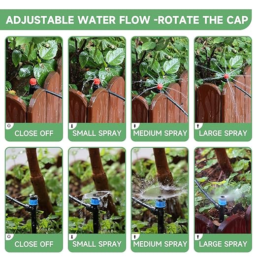 Quick-Connect 200FT Drip Irrigation System Kit Automatic Garden Plant Watering System for Greenhouse Yard Lawn with 1/2 inch 1/4 inch Irrigation Tubing Hose and Accessories