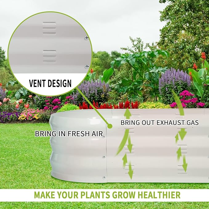 GADI 67-Inch Raised Garden Bed Metal Planter Box for Vegetables and Flowers Large Outdoor Gardening Kit Easy DIY Assembly Weather-Resistant &amp Rust-Proof