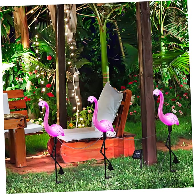 ARTIBETTER Solar Flamingo Pattern Led Garden Light Ground Spotlight Outdoor Decorative Pathway Lights