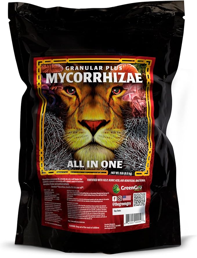 GreenGro Granular Plus Myco All-in-One Fertilizer with Kelp and Humic Acid for Plants Organic Root Stimulator Plant Food with Mycorrhizae for Indoor &amp Outdoor Gardens 2 lb