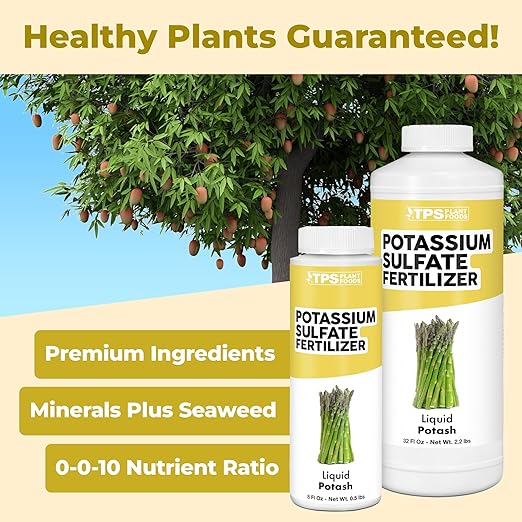 Potassium Sulfate Fertilizer Premium Potassium and Sulfur Plant Nutrient Blend 32 oz (1 Quart)