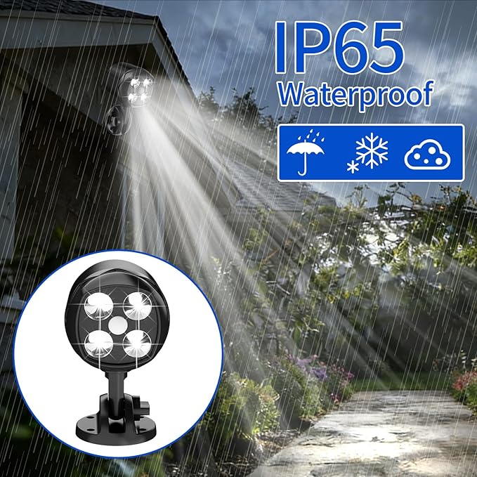 Battery Operated Outdoor Motion Sensor Light 600LM 6000K Waterproof Wide-Angle Detection Auto On/Off Wall Lightfor Garage Yard Front Door Stair and Driveway (2 Packs)