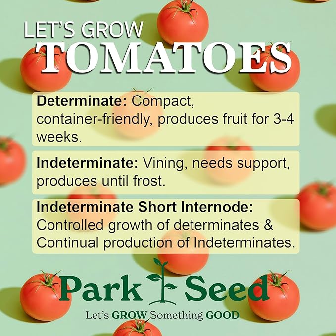 Park Seed Variety of Tomato Seeds Planting Vegetables Easy to Grow Non-GMO Perfect for Harvesting Marmande Marsalato Organic F1 Hybrid Pack of 5