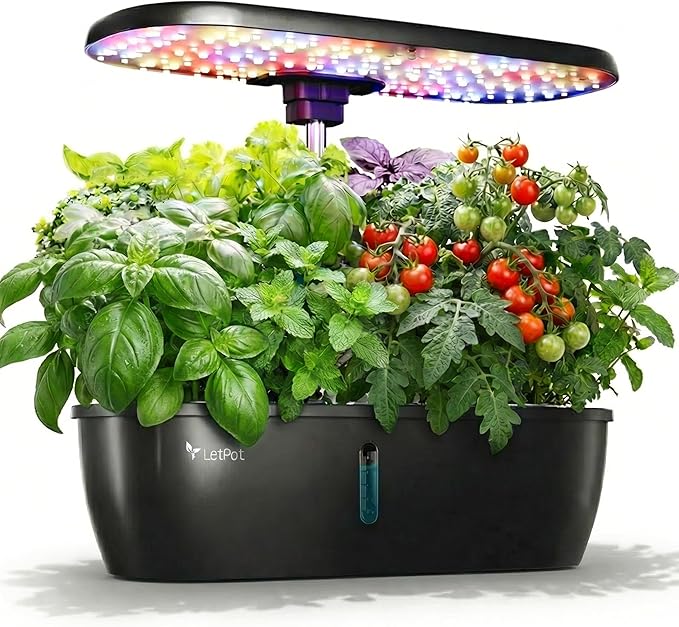 LETPOT Hydroponics Growing System 12 Pods Indoor Herb Garden Kit with 24W LED Grow Light 5.5L Water Tank &amp 16 Adjustable Height Smart Indoor Gardening System for Kitchen Home &amp Gift
