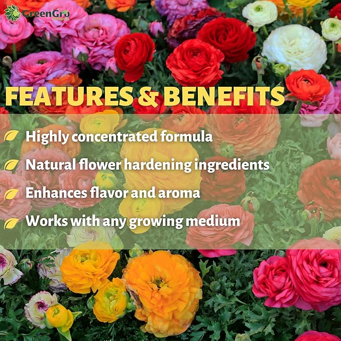 GreenGro Flower Finisher - Organic NPK Fertilizer &amp Big Bloom Booster for Plants in Flower/Ideal Nutrients to Maximize Yields/P-K Booster Phosphorus Fertilizer/Denser &amp Bigger Buds (5 lb)