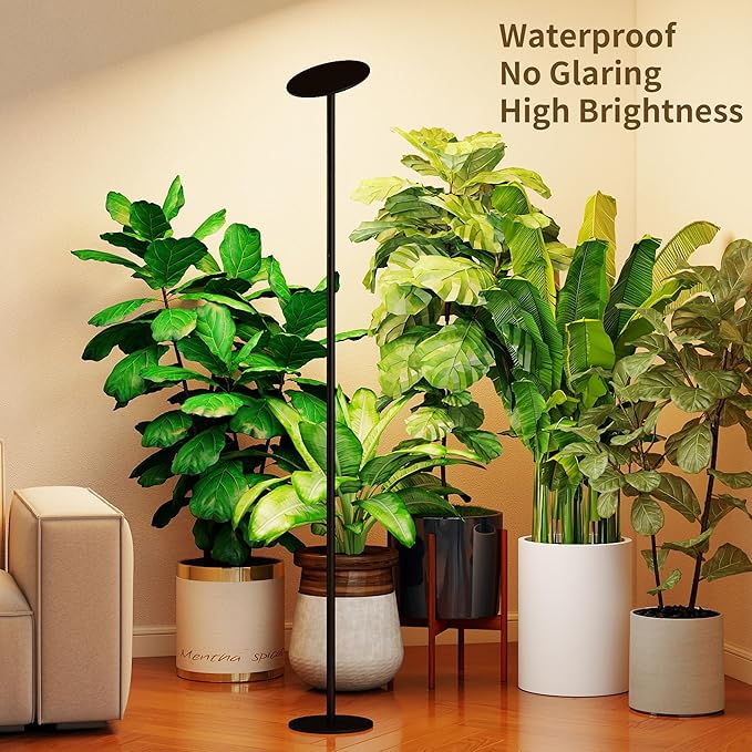 chiphy 69 Full Spectrum Grow Light for Indoor Plants 4/8/12H Timer 40W Tall Plant Lights 10 Level Dimmable Brightness Heights Adjustable Remote Control Ideal for Large Tall Plants