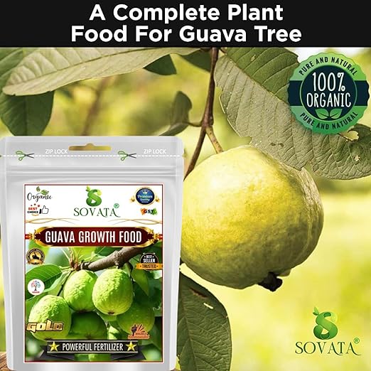 Sovata® Guava Growth Food Powerful Organic Fertilizer for Fast Growth and Heavy Fruiting of Guava Plants. (200 gm)