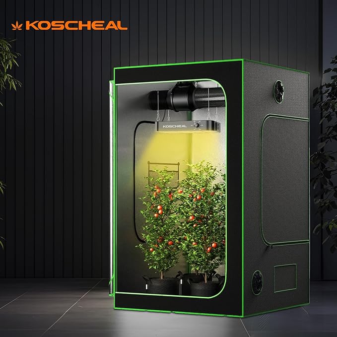 KOSCHEAL KC800 LED Grow Light80W Full Spectrum Led Grow Lights for Indoor Plants2.9μmol/J PAR Plant LightVeg Bloom LightDaisy Chain Dimmable Grow LampBuilt-in Silent Fan