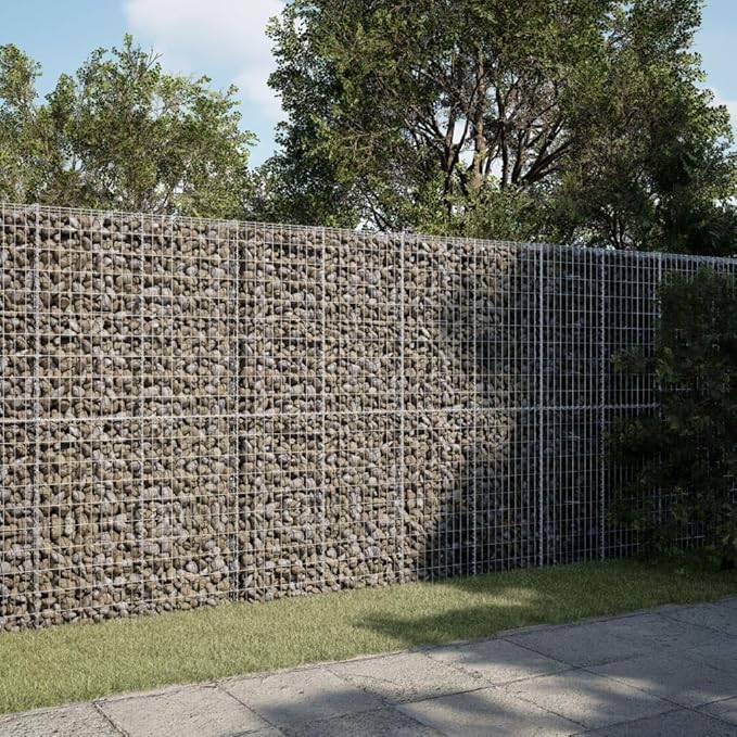 Galvanized Iron Gabion Basket with Cover 118.1x39.4x78.7 Outdoor Metal Raised Garden Bed Planter Box for Landscaping Privacy Screens &amp Stone Retaining Walls