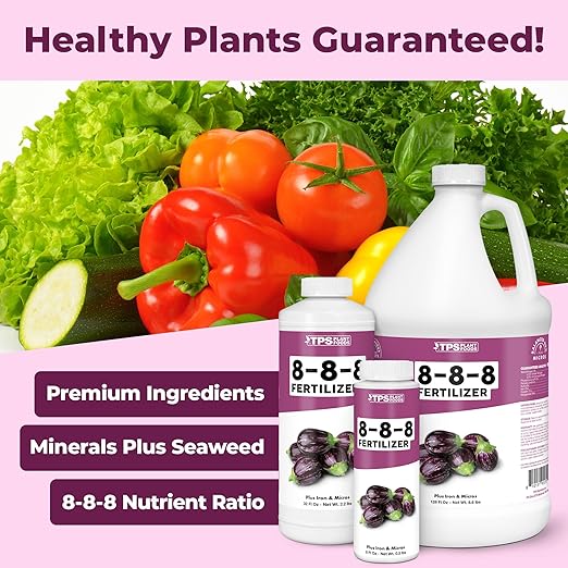 8-8-8 Fertilizer for Plants Great for Shrubs Vegetables and Flowers Plant Fertilizer by TPS Plant Foods 1 Gallon (128oz)
