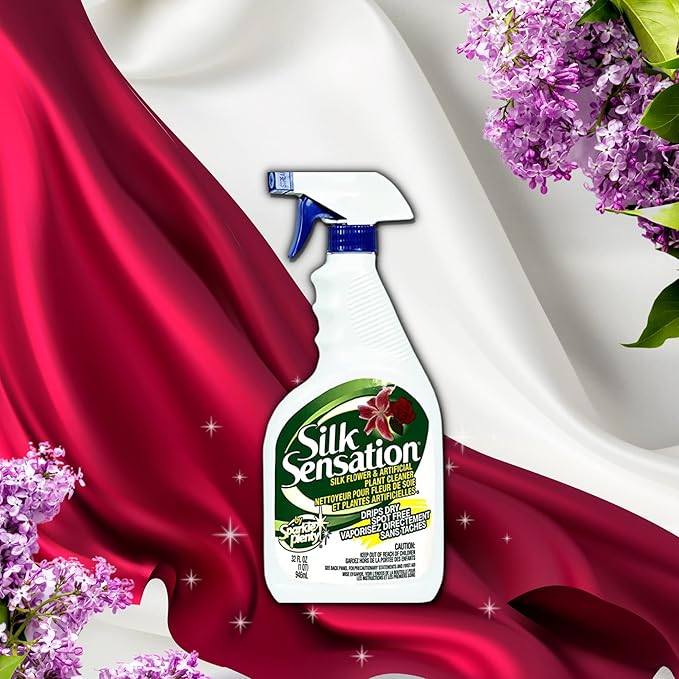 Sparkle Plenty Silk Sensation Cleaning Solutions Bundle - Sparkle Plenty Chandelier Cleaner Drip Dry Spray No Wipe &amp Silk Plant Cleaner Spray No Wipe - Artificial Plants &amp Flowers Spray Away C