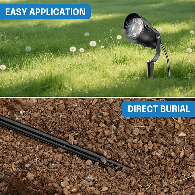 16/2 Low Voltage Landscape Wire + RGBW Low Voltage Landscape Lighting 12W with Remote Connectors