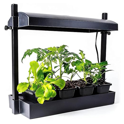 SunBlaster 1600218 T5HO Grow Light Garden Micro w/ 1 Strip Light &amp T5 Reflector + Gaia Green All Purpose Plant Food + Gaia Green Power Bloom