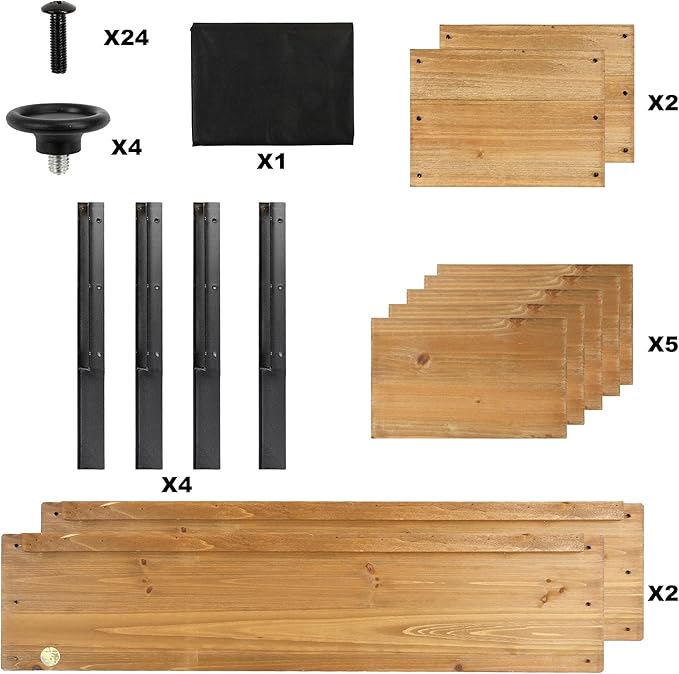 Wooden Rectangular Flower Box with Short Iron Legs Planting Bed for Flowers and Vegetables Suitable for Garden and Balcony. Dimensions: 27.56 * 13.9 * 12.5 inches