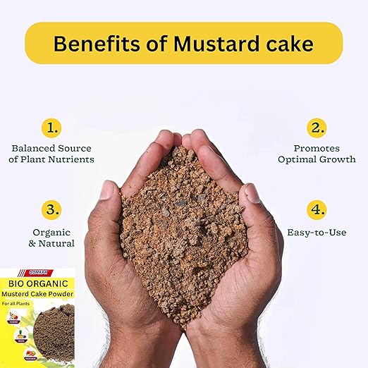Somapa Organic Mustard Cake Powder (100% Pure) - Natural Plant Food Fertilizer for All Plants | Rich in Nitrogen | Soil Conditioner for Home Gardens Potted Plants &amp Lawns 900g Resealable Pack