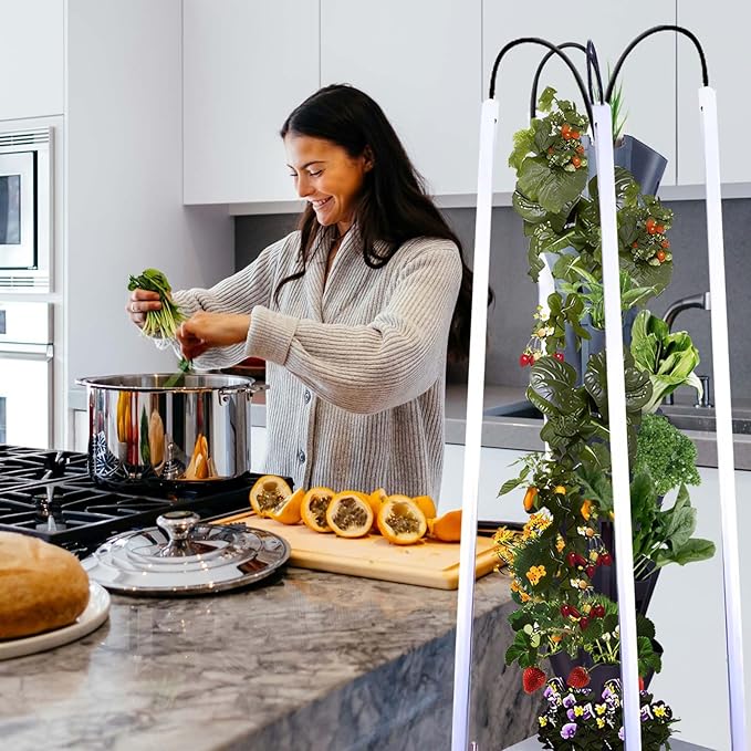 Hydroponic Growing System with Grow Lights Indoor Gardening System Grow Plant Food at Home with 40 Pieces at a time for Fruits Vegetables Herbs and Miniature Greens (No Seedlings Included)