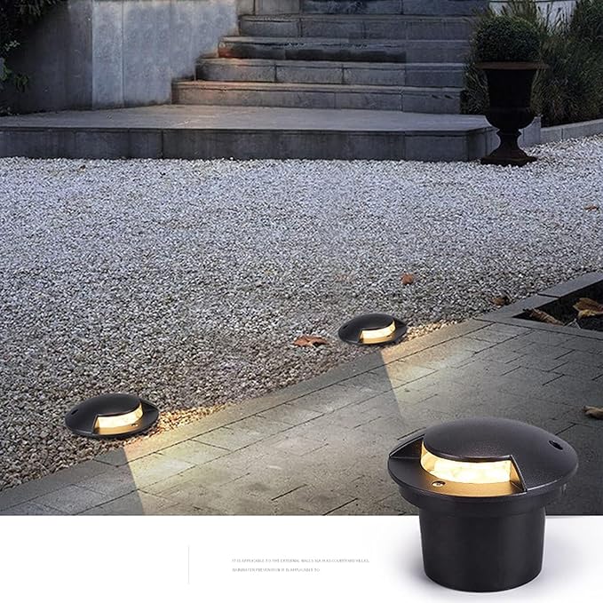 Embedded LED Underground Light - Outdoor Landscape Lighs 24V Terrace Lighting Spotlights LED Step lamp for Garden Sidewalk Decoration Lighting(White LightB-6W)