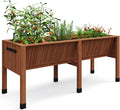 Large Wood Raised Bed Planter with Hooks Raised Garden Beds for Vegetables Herbs &amp Flowers Wood Planter Box Stand for Backyard Patio Balcony