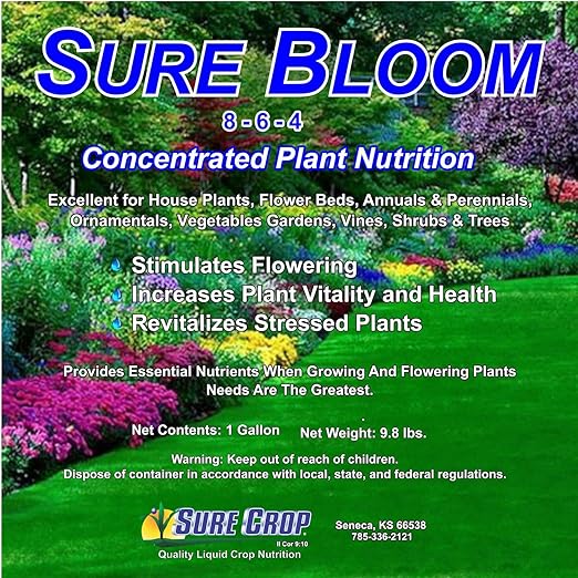 Sure Bloom Concentrated Plant Nutrition 8-6-4 Formula 1 Gallon Plant Food for Indoor and Outdoor Plants