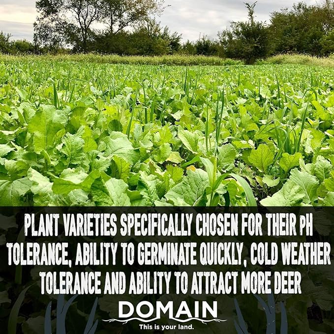 Domain Outdoor Green Machine Food Plot Seed for Deer 1/4 Acre Winter Peas Forage Oats Winter Rye Forage Rape Radish Highly Attractive Food Source Will Stay Green
