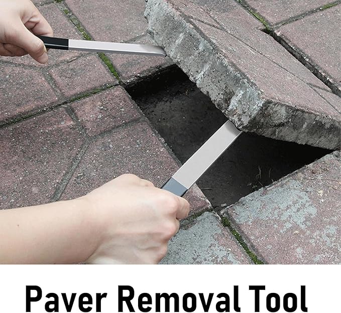 2Pcs Paver Puller Paver Extractor Tool Heavy Duty Paver Puller Tool Set - Paver Extractor with Joint Scraper and Micro Teeth for Easy Garden Brick and Block Replacement