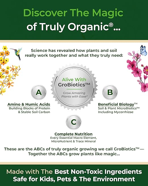 Organic Plant Magic - Truly Organic™ Long-Lasting Spreadable Plant Food: All-Purpose Fertilizer Granules for All Flower Vegetable Herb Fruit Tree Shrub Container Garden &amp House Plants [One 20 lb B