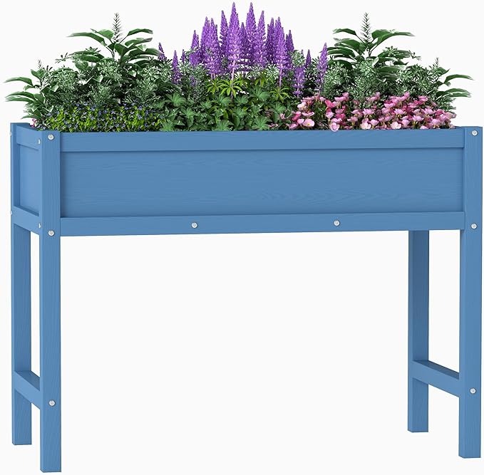 Raised Garden Beds Outdoor with LegsOutdoor Planter BoxNon-CrackingRust Resistantand Rot-Resistant for Vegetable Garden for Backyard Patio Balcony Outdoors/Indoors Navy