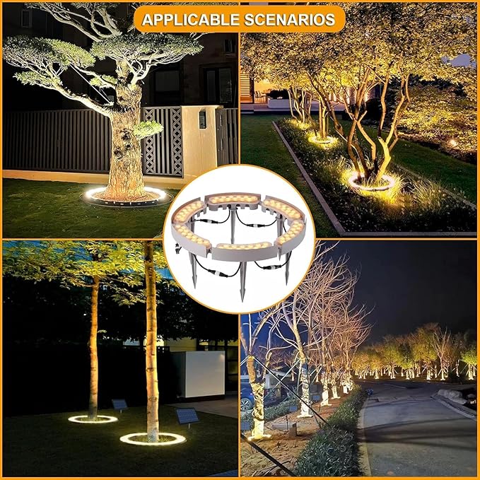 Lights OutdoorSmall Landscape Spotlights LED Low Voltage Landscape Tree Ring Lights for Park Lawn(Warm White LightPack of 6) (Yellow 5)