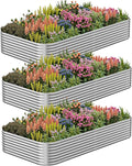 3 Pack 6x3FT Corrugated Galvanized Steel Raised Garden Bed Outdoor Metal Above Ground Garden Bed for Vegetables and Flowers Raised Beds for Gardening