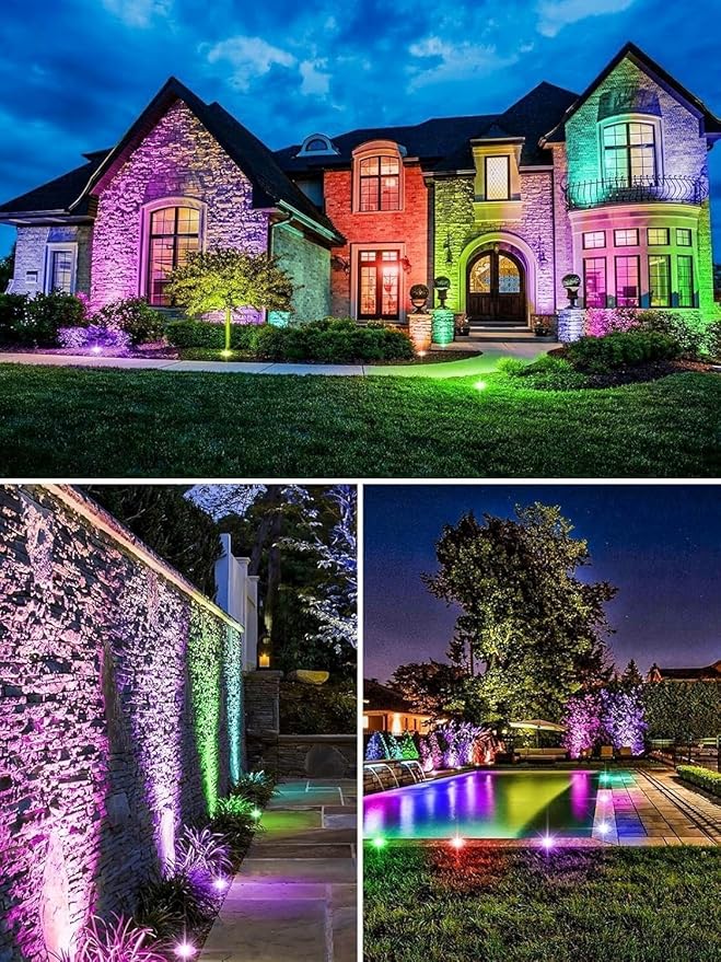 4PCS LED Landscape Lights - Outdoor Buried Lamp 3W LED Ground Recessed Spotlight 12V-24V RGB Ground Spot Lights IP65 Garden Recessed Floor Lamp Spotlight Led Light(3W(220V))