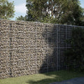 Gabion Basket with Cover 98.4 x 39.4 x 78.7 Galvanized Iron Metal Garden Bed Outdoor Raised Planter for Landscaping and Garden Use