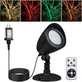 SURAIELEC LED Spotlight Remote Control Spot Lights Outdoor Indoor Plant Uplighting with Base Landscape Light for Yard Trees Holiday Decor Red Green Yellow Warm Glow Waterproof 10FT Cord