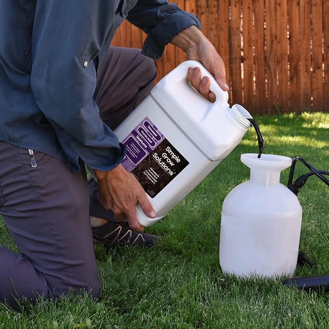 Organic Liquid Seaweed for Lawn &amp Plants - 8% Kelp Blended with Humic Acid - OMRI Organic Fertilizer Supplement Concentrated - Sea Hume- Natural Treatment for Turf Grass and Garden - Simple Lawn S