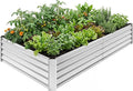 SUPERLELE 6x3x1ft Silver Galvanized Raised Garden Bed Thickened Metal Planter Box for Outdoor Vegetables &amp Flowers 72 L x 36 W x 12 H